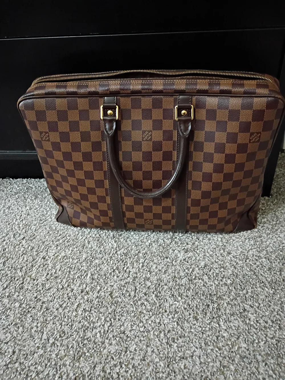 Louis Vuitton Damier Ebene Porte- Documents Voyage Briefcase With Dust Bag